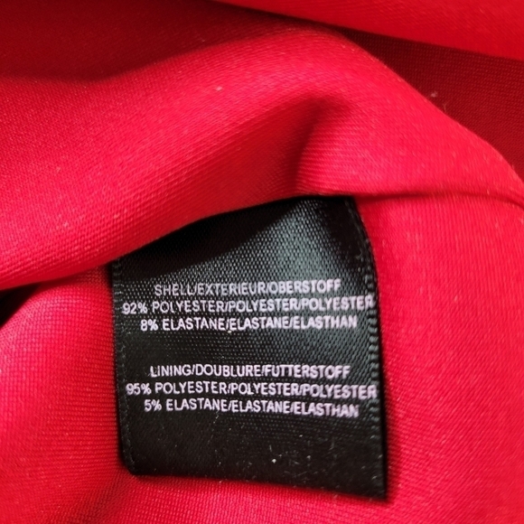 Belle Badgley Mischka Peplum Dress Size 4 Back Zipper 3/4 Sleeve Lined Red - Picture 6 of 11